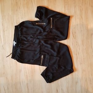 Jennifer Lopez silk zipper jogger style pants